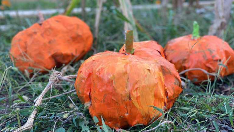 Make a Recycled Paper Mâché Pumpkin from Trash