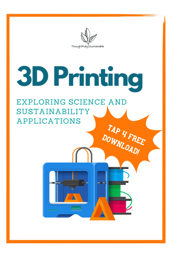 Cover of free, 15-page workbook for students about 3D printing real-world applications