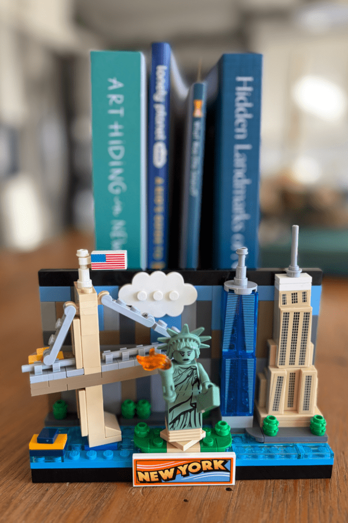 4 books and a LEGO about NYC to use as gifts for an experience