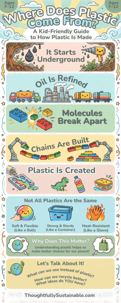 Where does plastic come from infographic 